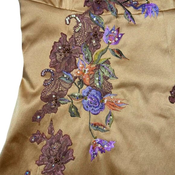 MANDALAY Y2K Satin Beaded Fairycore Diva Cocktail Dress - Picture 8 of 10